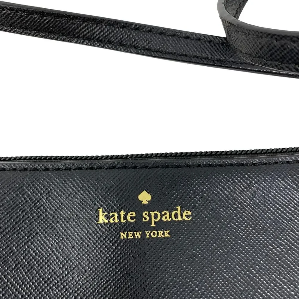 Kate Spade Greta Crossbody Flash Glitter Bag Black Saffiano Leather